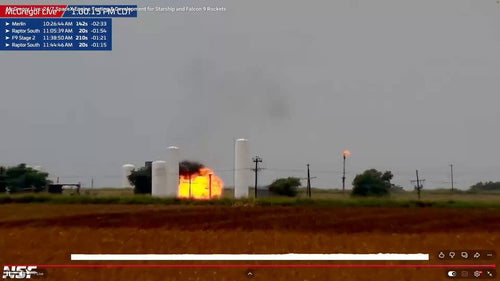 Suspected Fire at SpaceX Propellant Gasification Test Site at Starbase