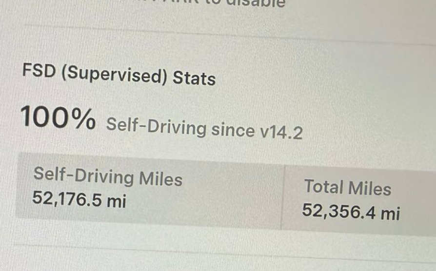 Tesla FSD V14.2: One Owner Hits 50,000 Miles in 5 Months