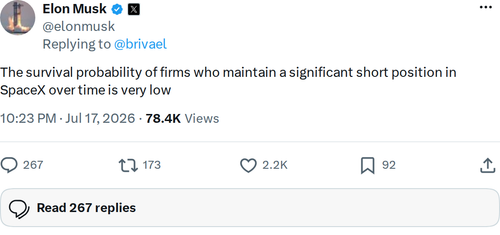 Musk Warns SpaceX Short Sellers: What It Means for SPCX