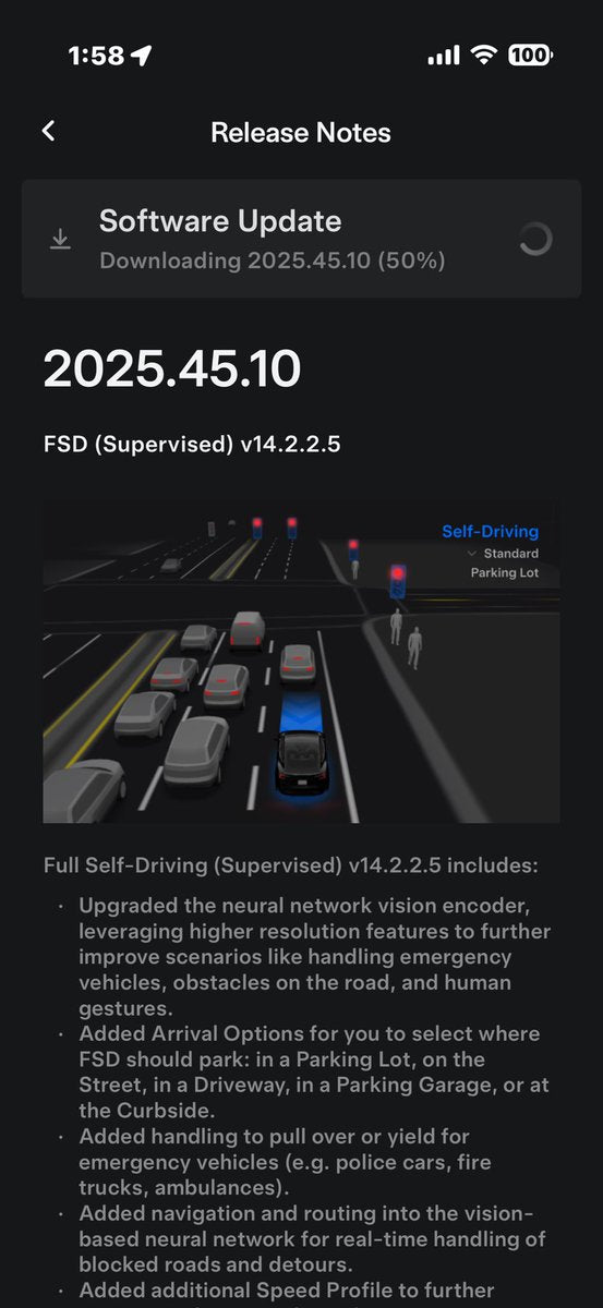 Tesla FSD v14.2.2.5 Rolls Out via 2025.45.10: What's New