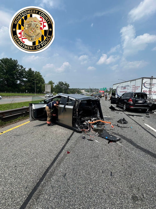 Cybertruck Split in Half in Maryland Crash — Occupants Walk Away