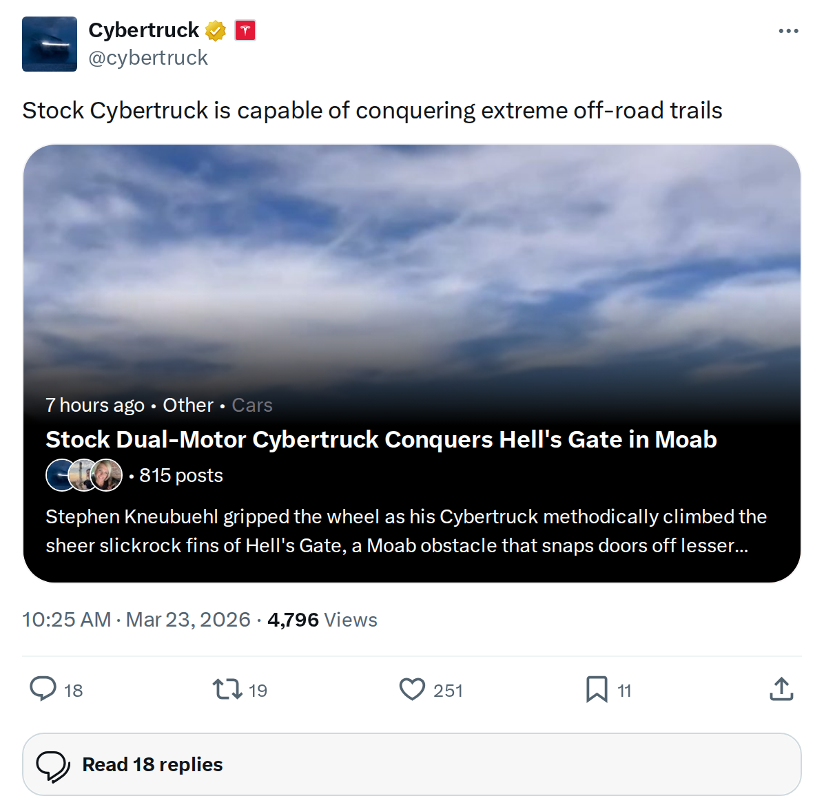 Stock Cybertruck Conquers Extreme Off-Road Trails