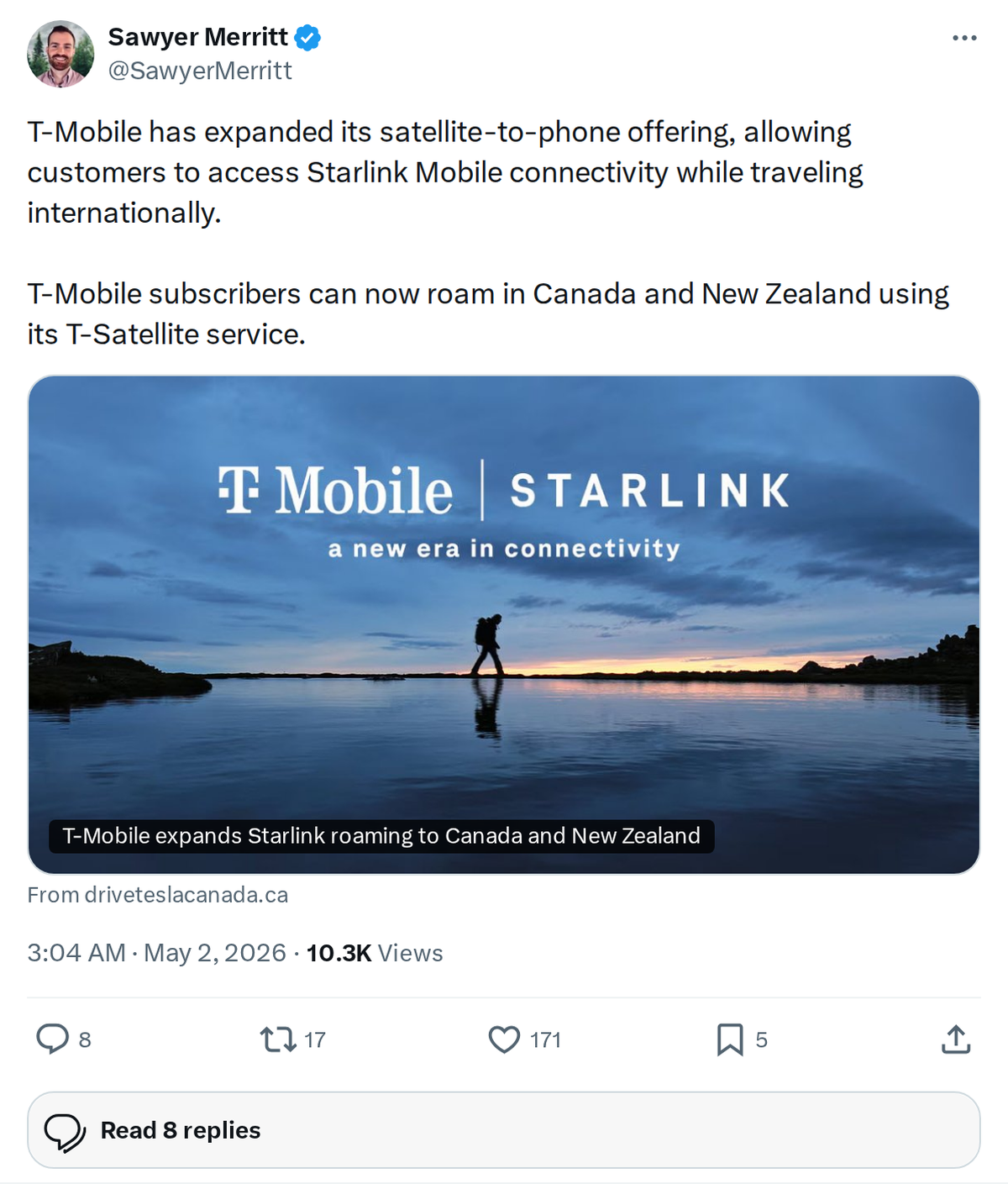 Starlink Direct-to-Cell Now Works in Canada and New Zealand