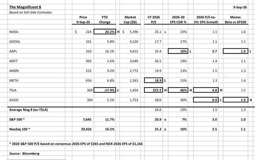 Tesla Is the Most Expensive Mag 8 Stock on PEG Ratio
