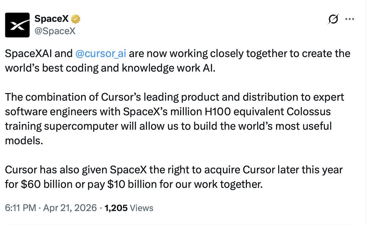 SpaceX Partners with Cursor AI to Build the World's Best Coding AI