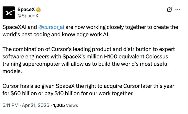 SpaceX Partners with Cursor AI to Build the World's Best Coding AI