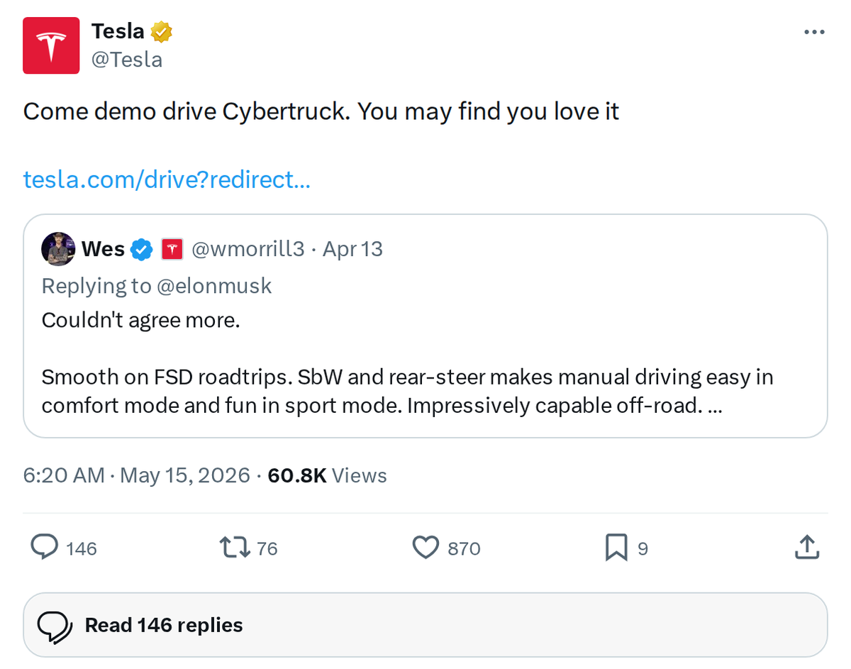 Tesla Wants You to Demo Drive a Cybertruck — Here's How