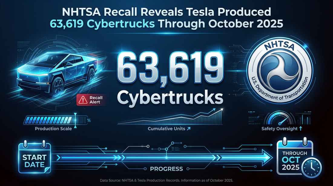 NHTSA Recall Reveals Tesla Produced 63,619 Cybertrucks Through October