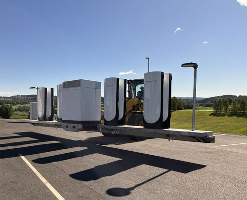 Tesla's Folding Unit Superchargers Arrive in Europe