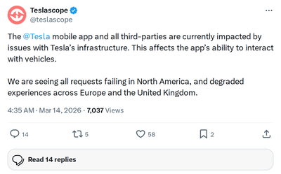 Tesla App Outage Hits North America & Europe: What to Do