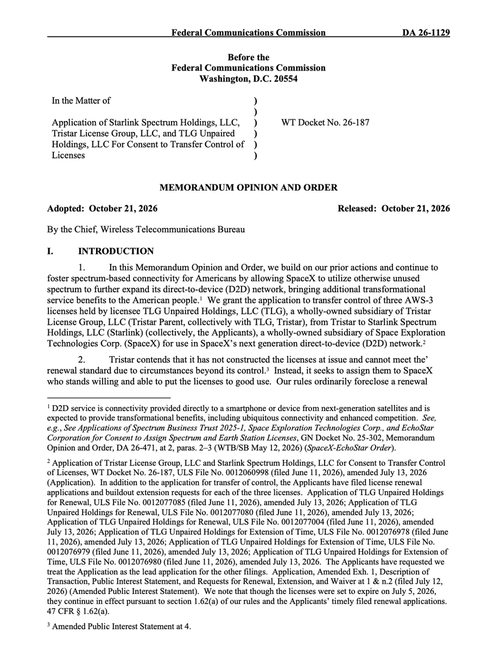 SpaceX Gets FCC Approval for Starlink Mobile Spectrum Expansion