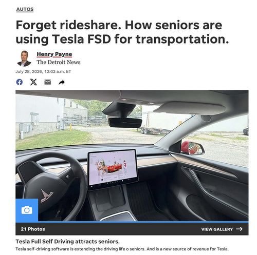Tesla FSD Is Giving Seniors Back Their Driving Independence