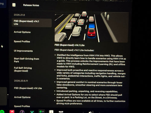 FSD v14.1 Lite Hits HW3 in 2026.21.6: What to Do Now