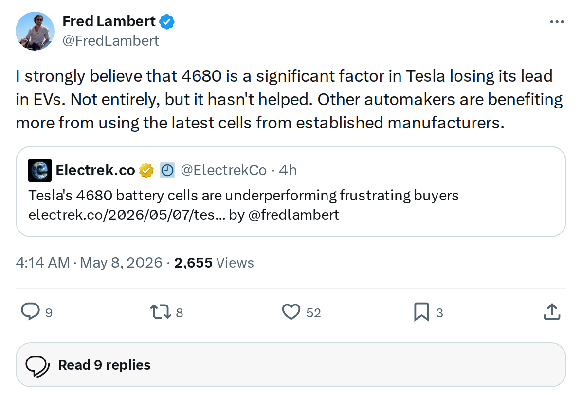 Is Tesla's 4680 Battery Bet Costing It Its EV Lead?