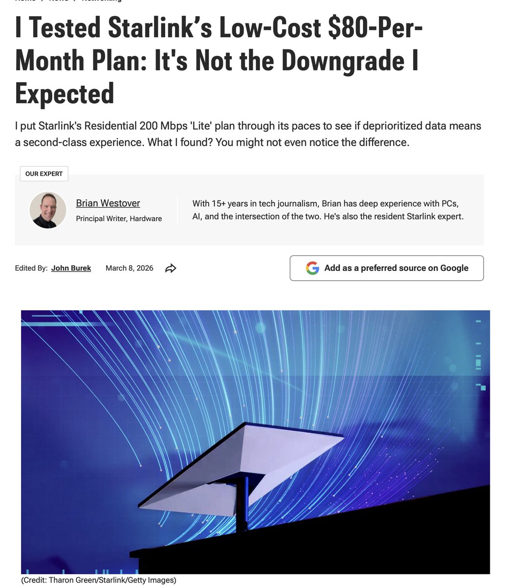 Starlink 'Lite' Plan Review: Is $80/Month Worth It?