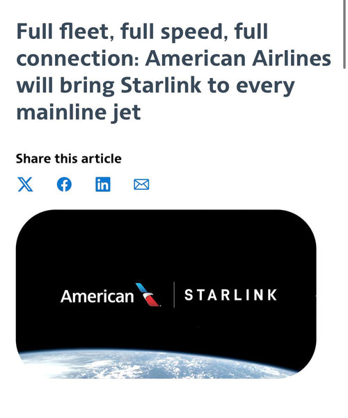 American Airlines Doubles Down on Starlink: Entire 1,030+ Mainline Fleet Getting SpaceX Wi-Fi