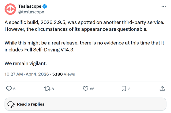 Tesla 2026.2.9.5 Spotted: Does It Include FSD V14.3?
