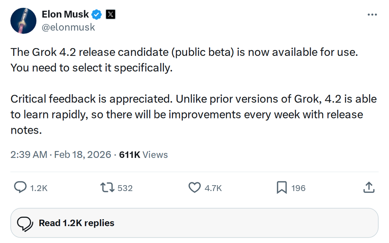 Grok 4.2 Public Beta Live: xAI's Rapid-Learning AI Now Available