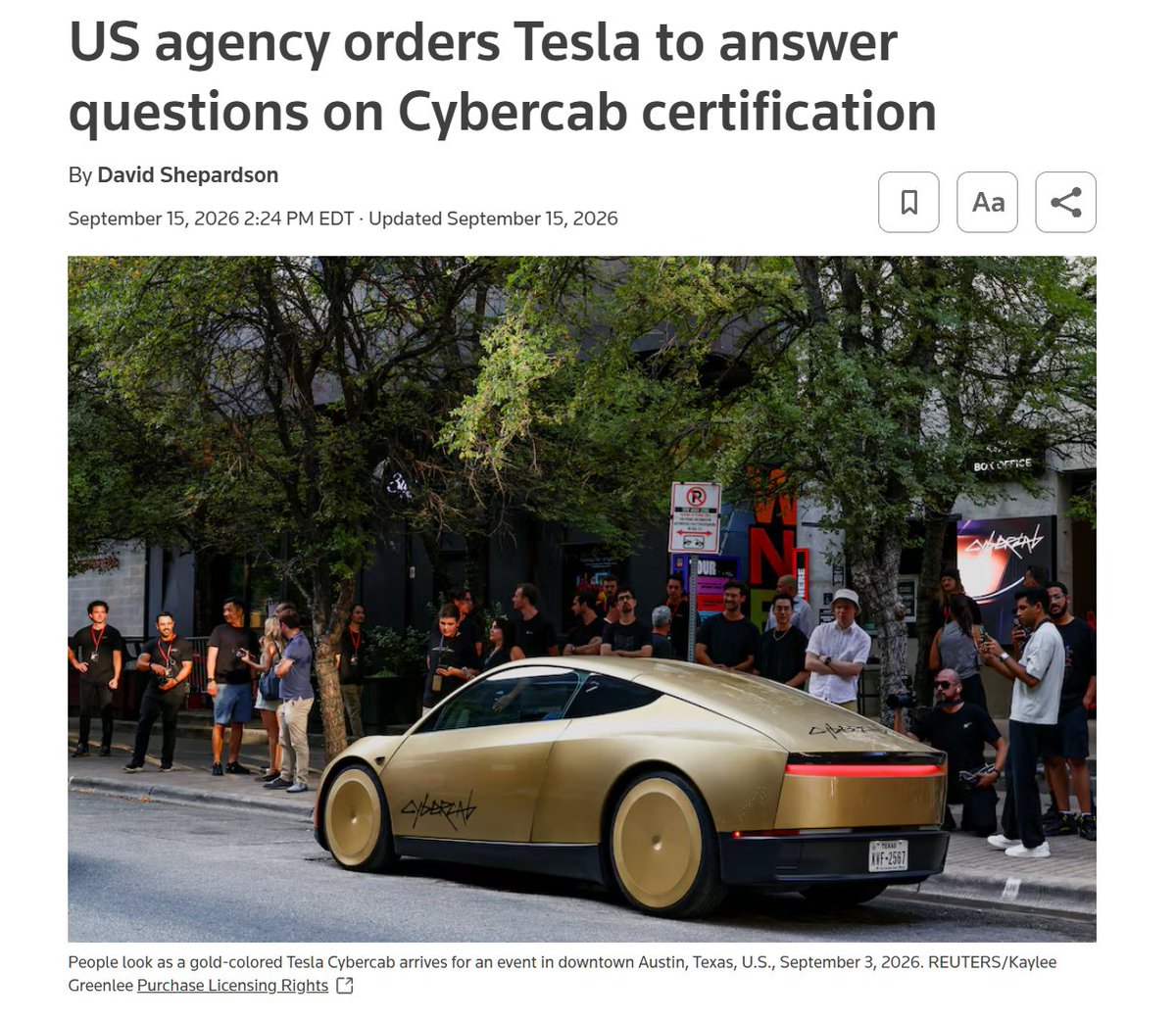 NHTSA's Cybercab Inquiry: What Tesla Must Answer Today