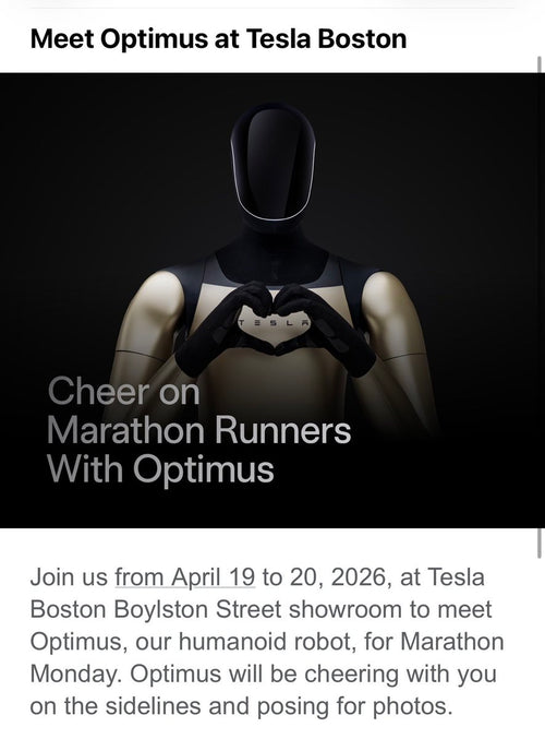 Tesla Optimus Comes to Boston for Marathon Monday 2026