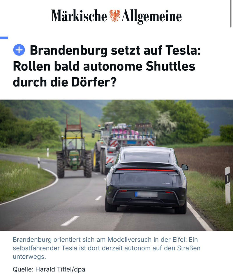 Tesla in Talks With Brandenburg for Autonomous Shuttles
