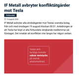 Tesla Wins Nearly 3-Year Sweden Strike as IF Metall Ends Actions