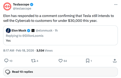 Tesla Cybercab: Retail Sales Confirmed for Under $30k in 2026