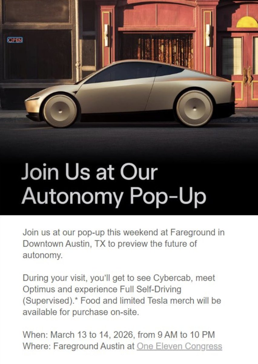 Tesla Autonomy Pop-Up in Austin: See Cybercab, Optimus & FSD Live
