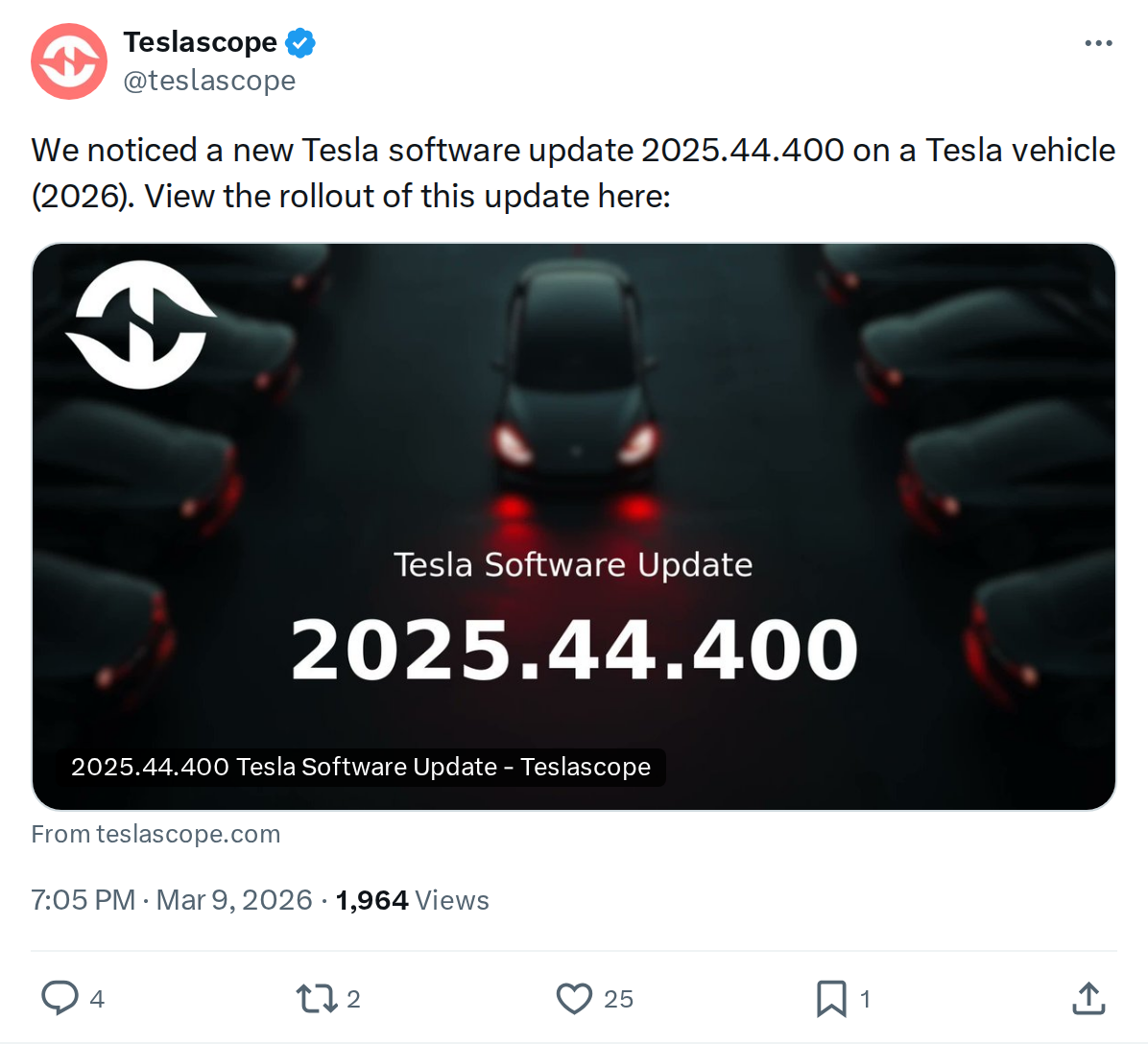 Tesla 2025.44.400 Rolling Out: What Owners Need to Know