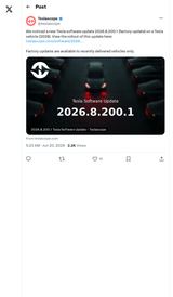 Tesla Factory Update 2026.8.200.1 Spotted on New Deliveries