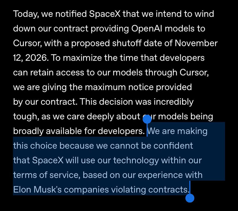 OpenAI Cuts Off Cursor After SpaceX Acquisition — Here's What Happened