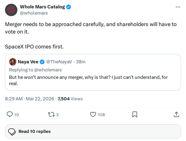 Tesla-SpaceX Merger Talk: SpaceX IPO Comes First