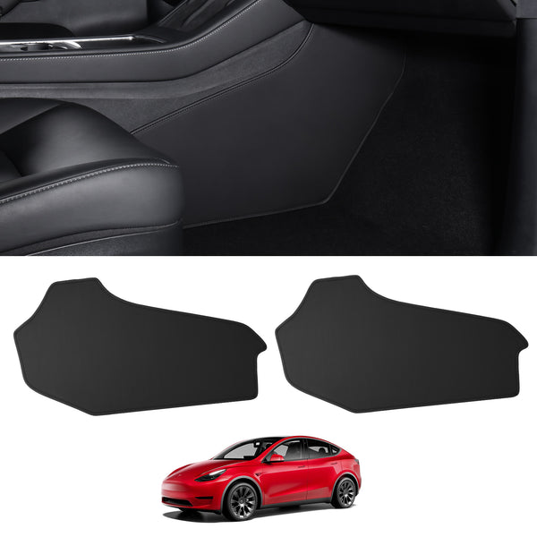 BASENOR Center Console Side Anti-Kick Mats for Tesla Model Y 2020 2021 2022 2023 Waterproof & Dust Resistant Protector Cover Leather Pad Model Y Interior Accessories 2PCS SIF 反查流量词