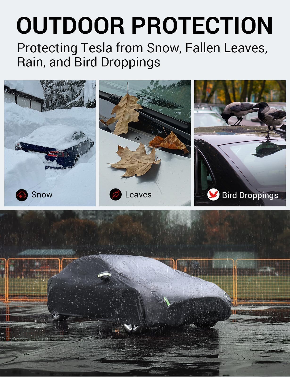 2012-2026 Tesla Model S Car Cover - All-Weather Waterproof Charge Port - Image 8