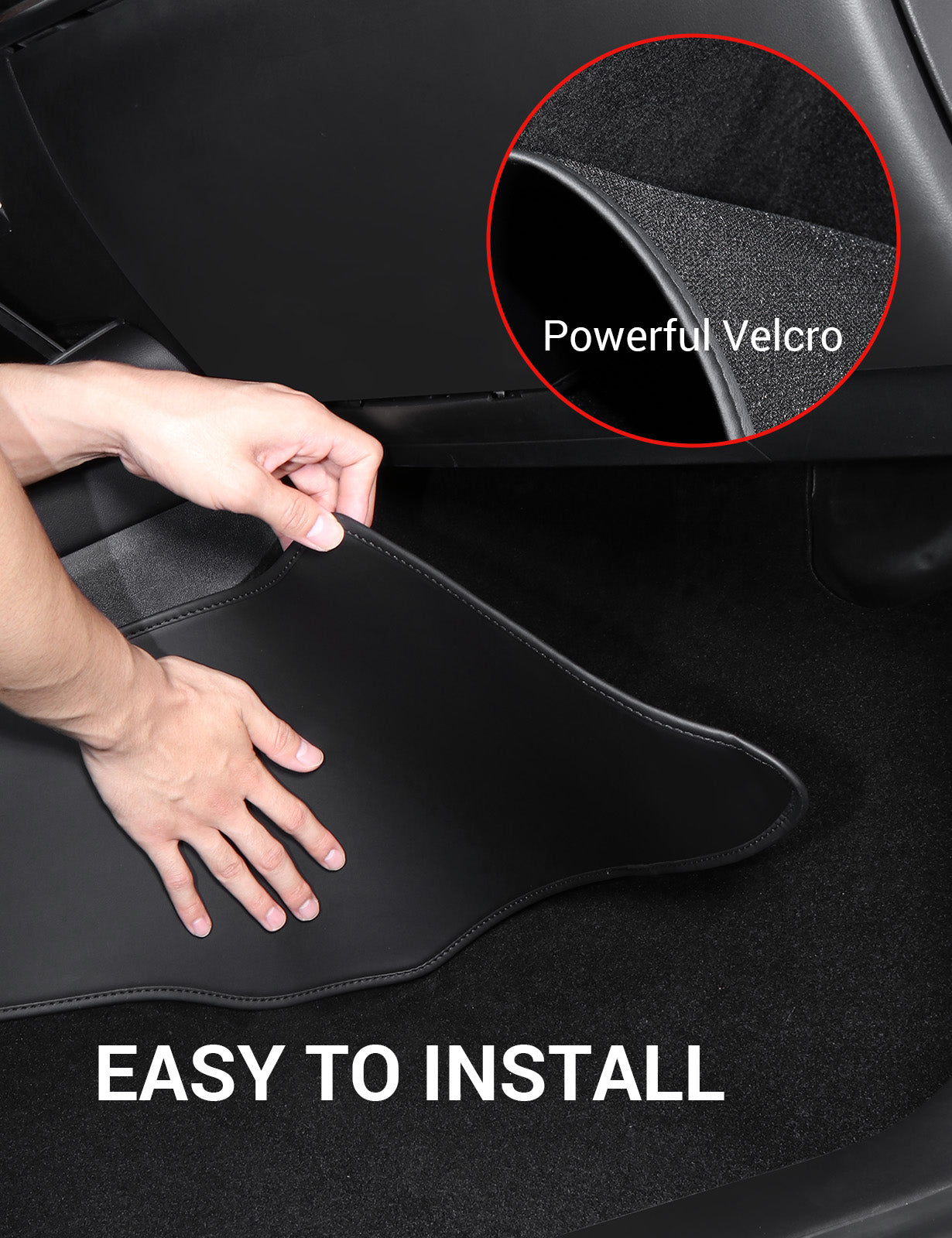 2017-2023 Tesla Model 3 Anti-Kick Mats - Waterproof Leather 2PCS - Image 6