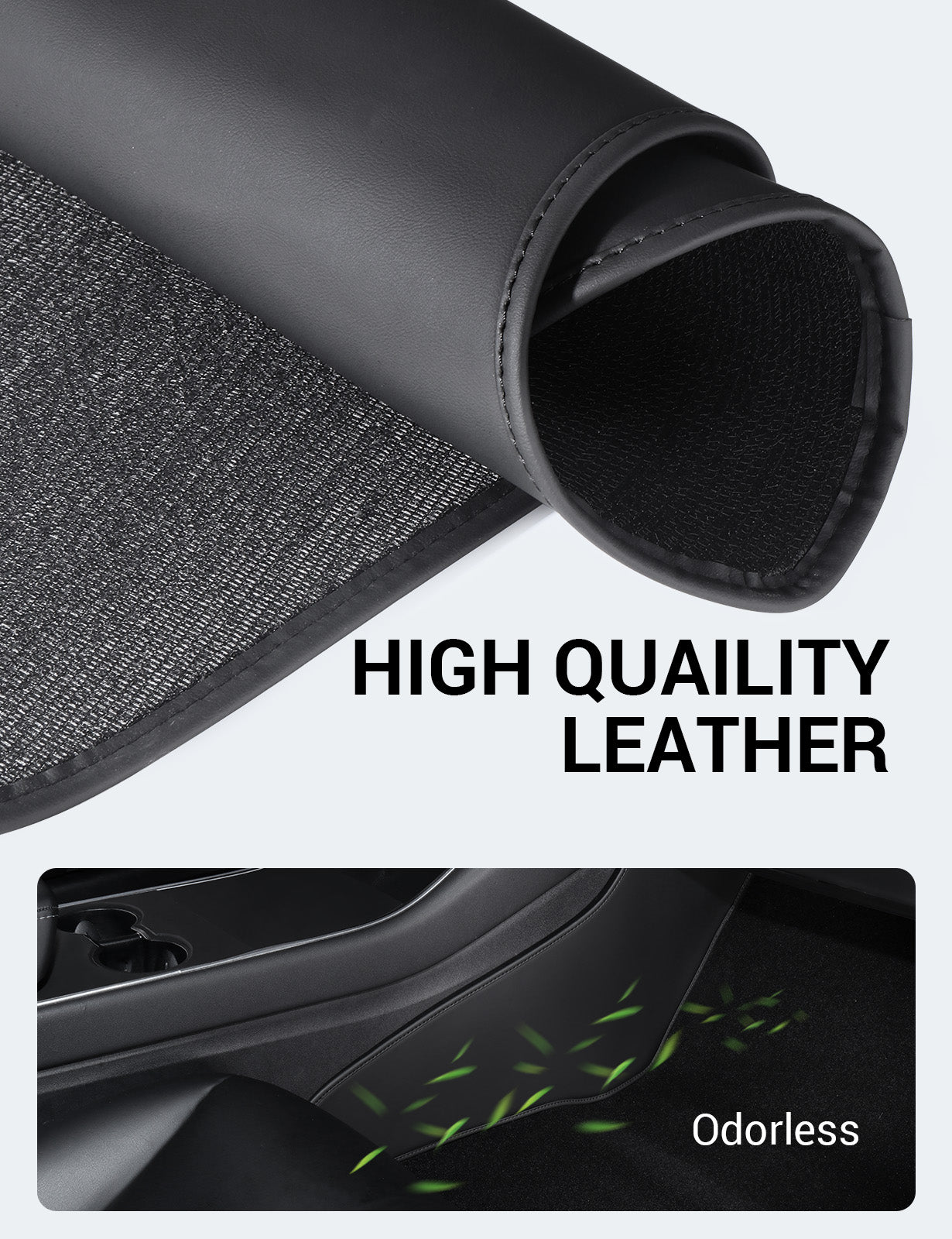 2017-2023 Tesla Model 3 Anti-Kick Mats - Waterproof Leather 2PCS - Image 8
