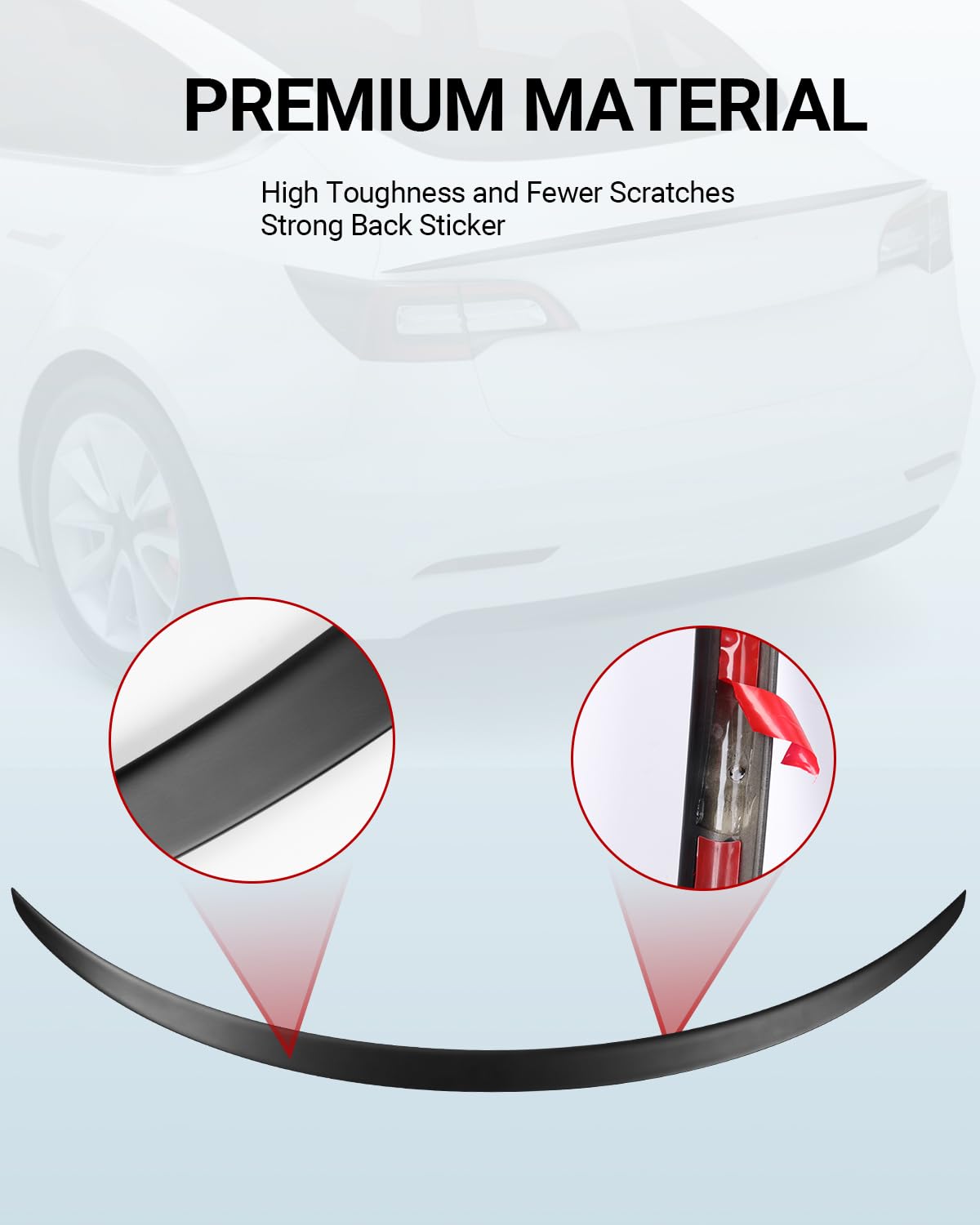 2017-2023 Tesla Model 3 Performance Rear Spoiler - Gen 2 ABS No Drilling Matte Black - Image 5