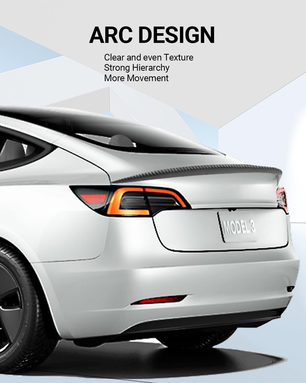 2017-2023 Tesla Model 3 Rear Spoiler Wing - OEM ABS Carbon Fiber - Image 3