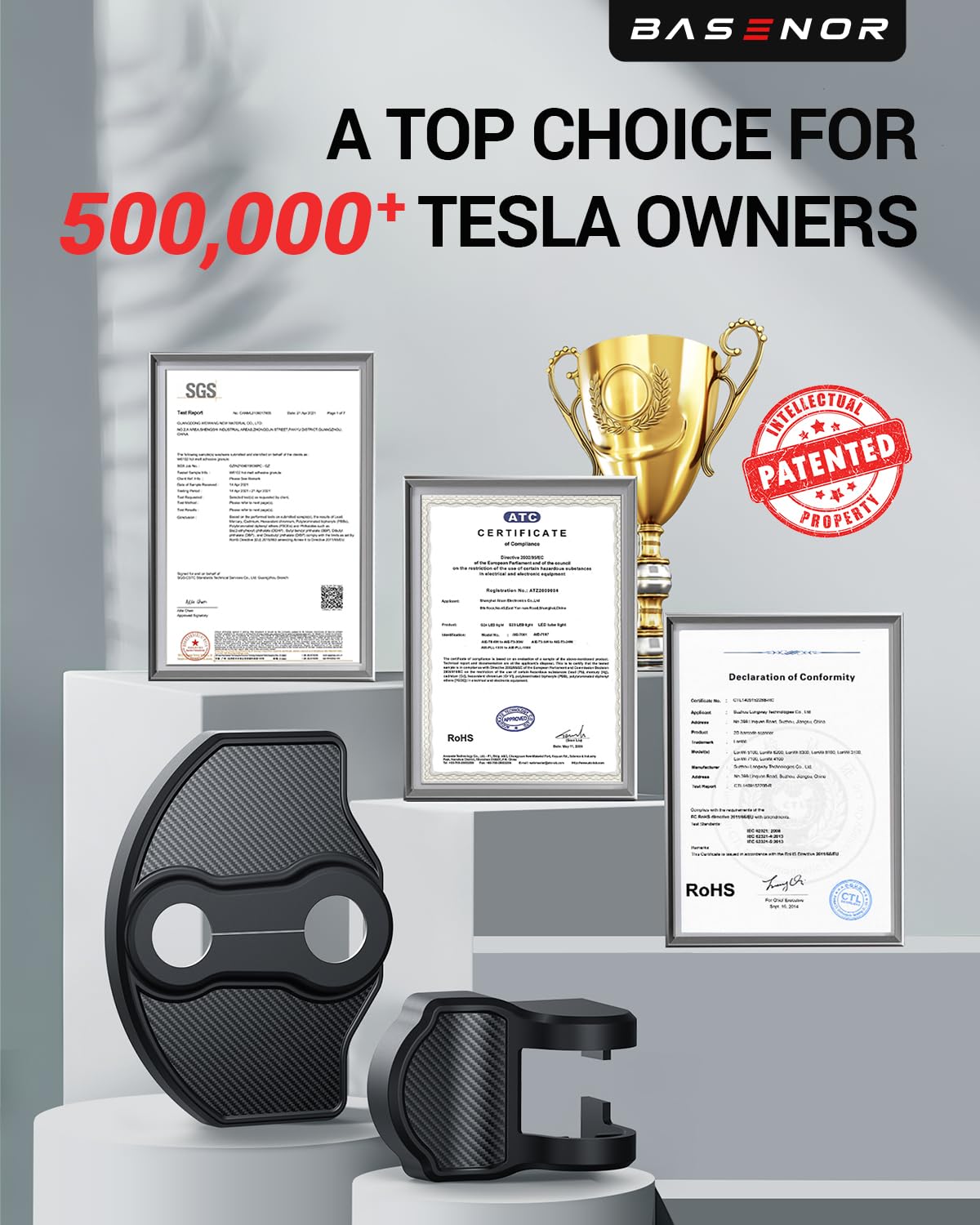 2017-2026 Tesla Model 3 & Model Y Juniper Door Lock Cover - Carbon No Tape - Image 9