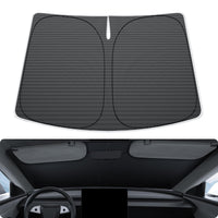 2017-2026 Tesla Model 3 & Model Y Windshield Sunshade - Nano Ice Crystal Black Nylon | BASENOR