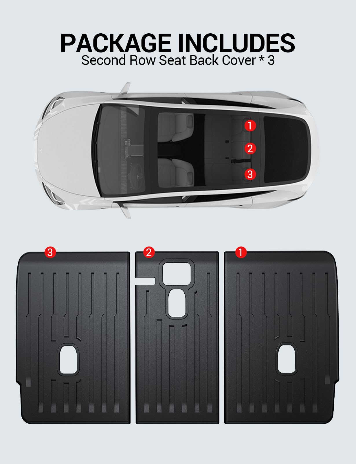 2020-2024 Tesla Model Y Rear Seat Back Cover - TPE Waterproof Pet Mat 3PCS - Image 2