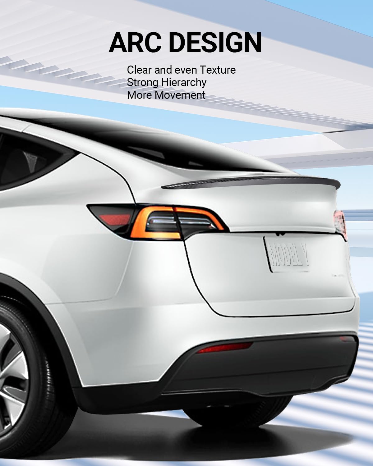 2020-2024 Tesla Model Y Rear Spoiler Wing - OEM ABS Carbon Fiber - Image 3