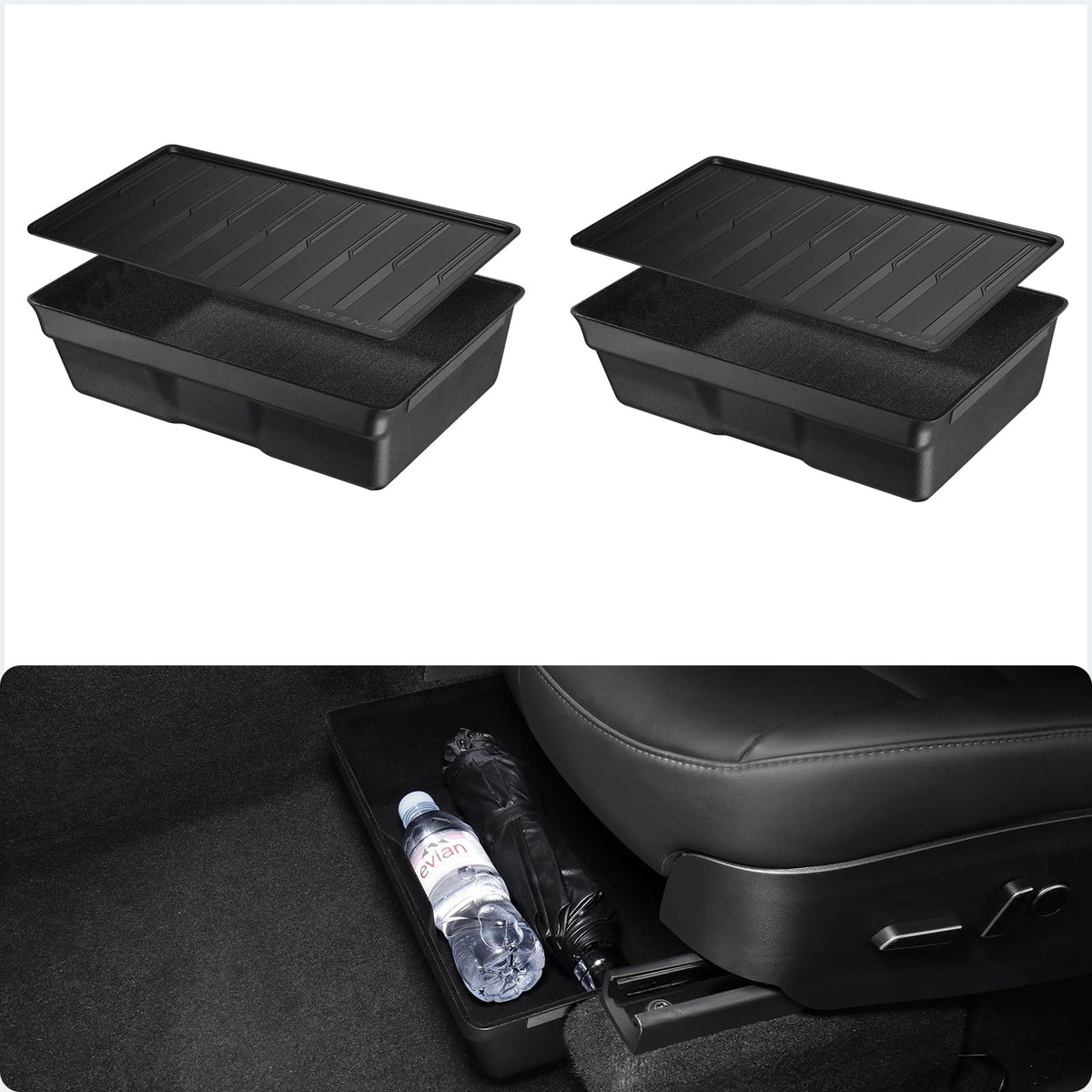 8-Piece Tesla Model Y Storage Organizer Set - Under Seat & Trunk Boxes 2023-2025 Models 2 thumbnail image