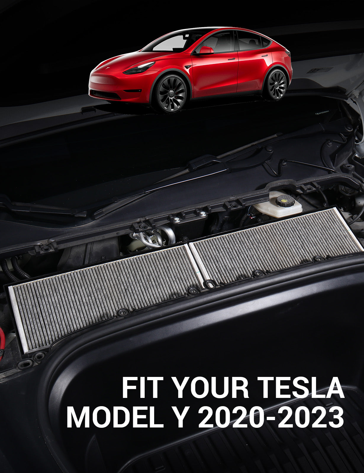 2020-2026 Tesla Model Y HEPA Cabin Air Filter - Activated Carbon 4PCS - Image 2