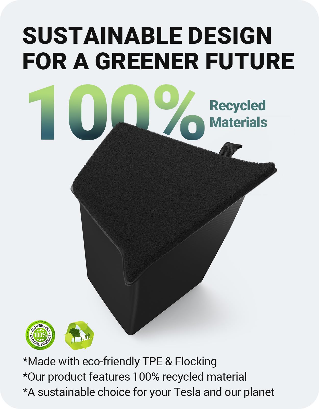 2021-2025 Tesla Model Y 7-Seat Trunk Storage Bins - Carpeted Lid - Image 3