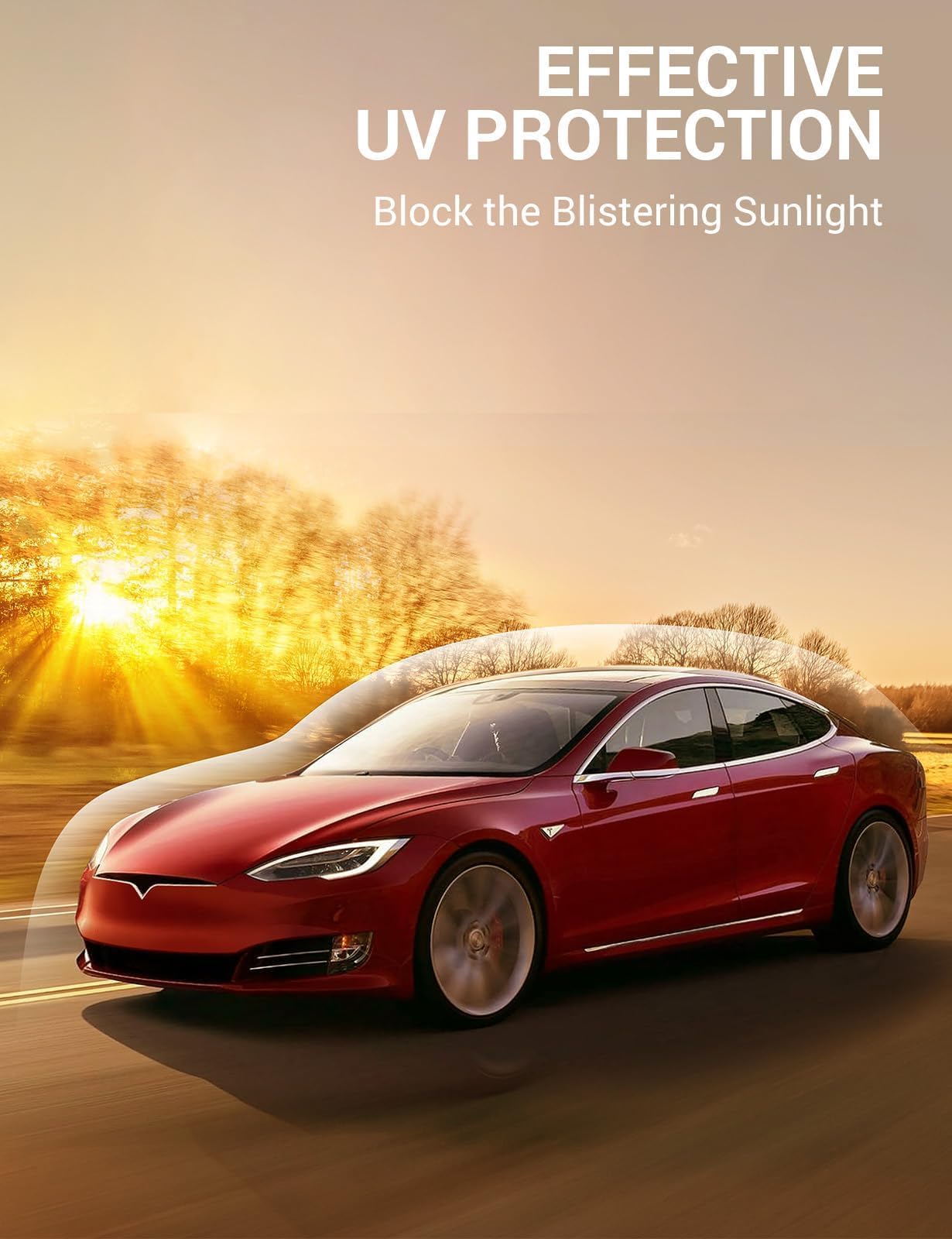 2022-2026 Tesla Model S Glass Roof Sunshade - No Gap UV Protection Foldable - Image 6