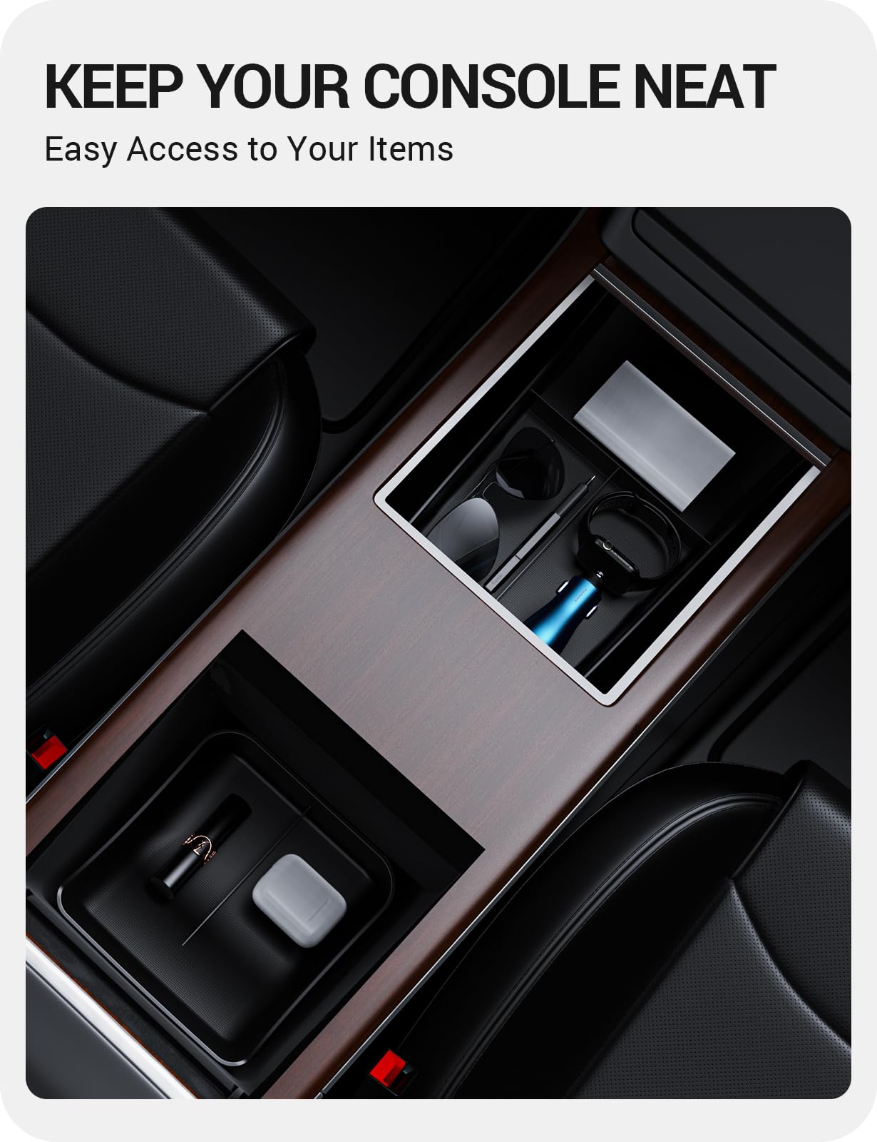 2022-2026 Tesla Model S/X Lower Console Organizer - Under Cupholder - Image 7