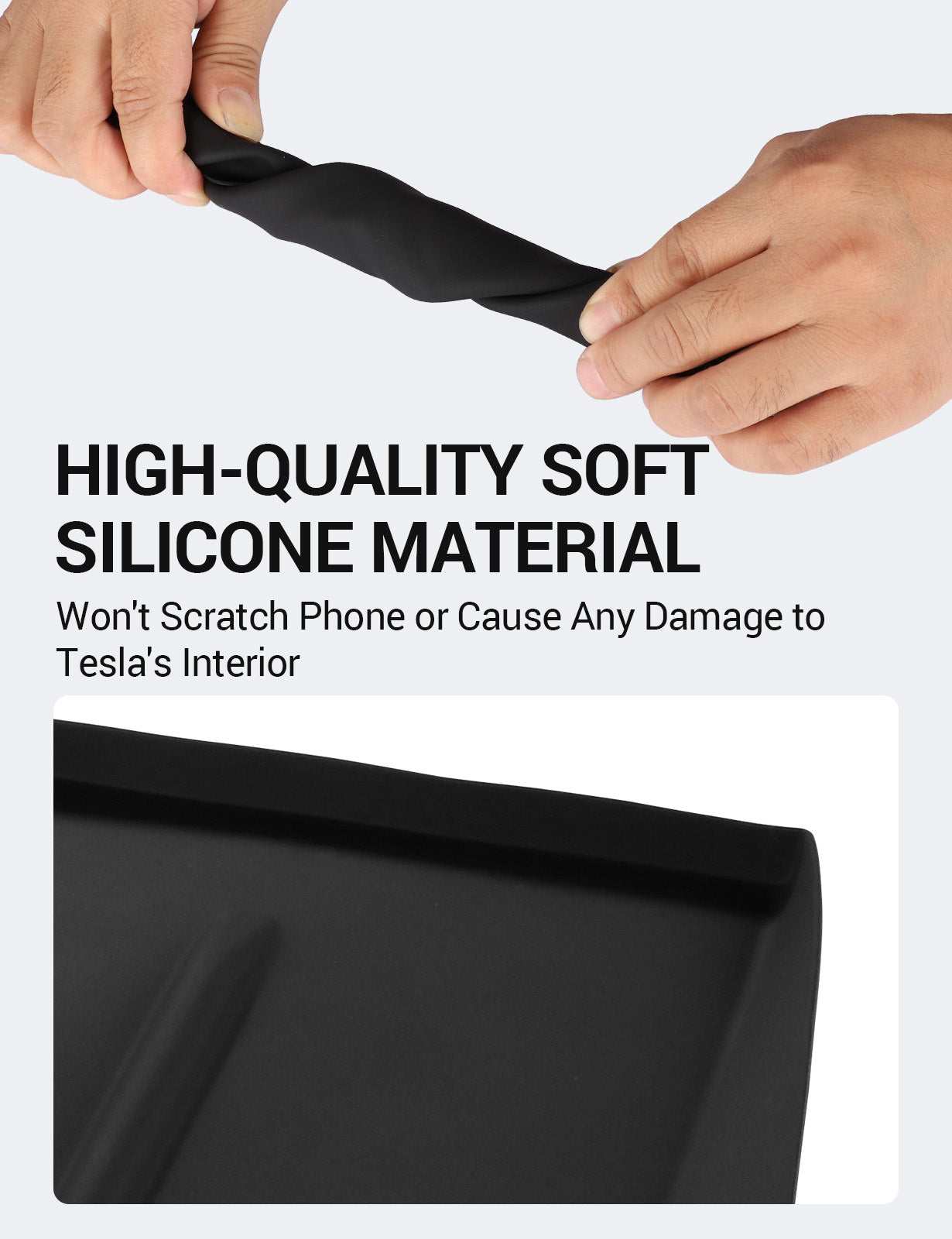 2022-2026 Tesla Model S/X Wireless Charger Mat - Silicone Anti-Slip - Image 7