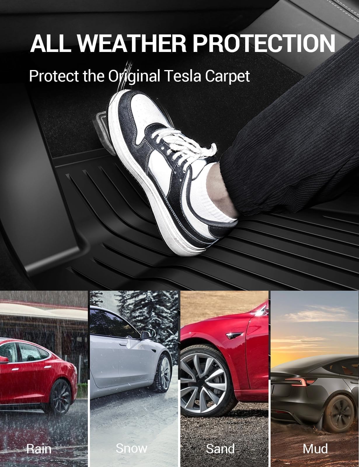 2024-2025 Tesla Model 3 Highland Floor Mats 6PCS - TPE Waterproof Heavy Duty - Image 6