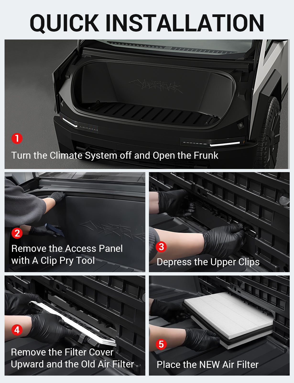 2024-2026 Tesla Cybertruck HEPA Cabin Air Filter - Activated Carbon - Image 7
